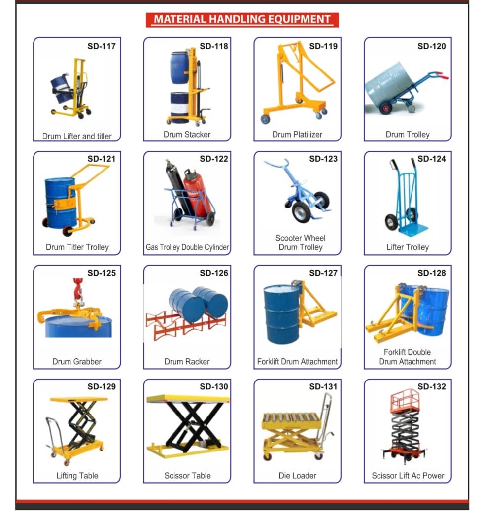 Werkon drum handling and lifting equipment - SD-117 to SD-132